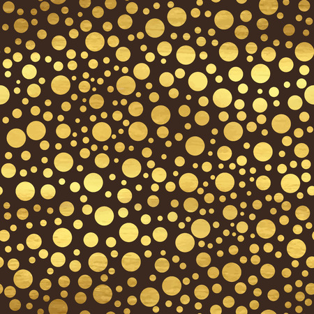 Seamless pattern with polka dot golden ornamentのイラスト素材