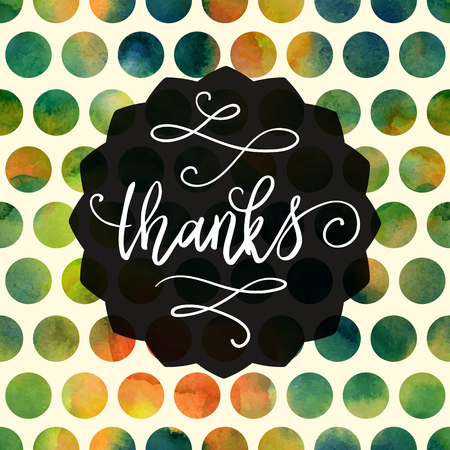 Thanks hand lettering on splash watercolor seamless patternのイラスト素材