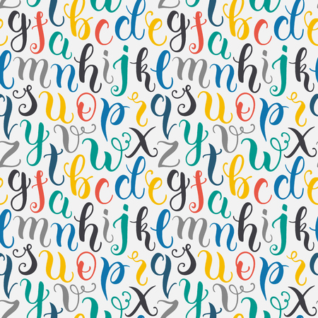 Hand drawn abc letters seamless patternのイラスト素材