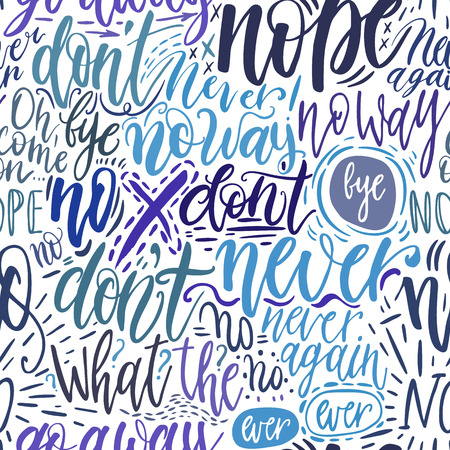 Hand lettering doodle seamless pattern with words of protest. Can be used for postcard, poster, print, greeting card, t-shirt, phone case design. Vector illustrationのイラスト素材