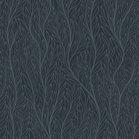 Hand drawn pattern with decorative floral ornament. Stylized colorful branches. Summer spring background, nature collection. Vector illustrationのイラスト素材