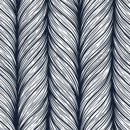 Hand drawn pattern with decorative weaving ornament. Stylized abstract neutral universal texture. Vector illustrationのイラスト素材