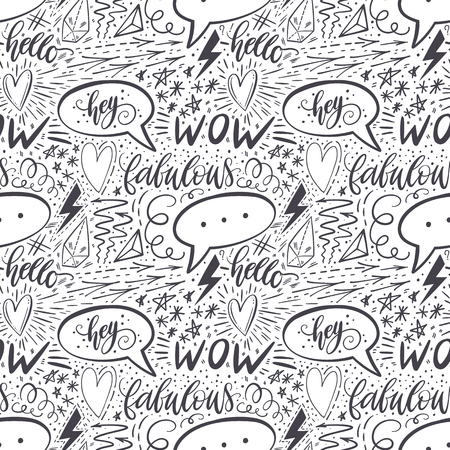 Calligraphy hand lettering pattern.のイラスト素材