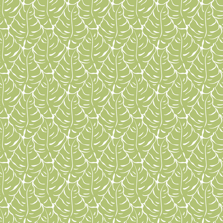 Seamless pattern with monstera leaves silhouettes. Trending tropical background. Vector illustrationのイラスト素材
