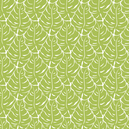 Seamless pattern with monstera leaves silhouettes. Trending tropical background. Vector illustrationのイラスト素材