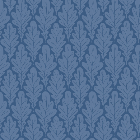 Stylized colorful silhouette oak leaves seamless pattern. Nature universal textures. Hand drawn decorative floral ornamental background. Vector illustrationのイラスト素材