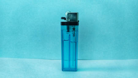 New blue lighter that has never been usedの写真素材