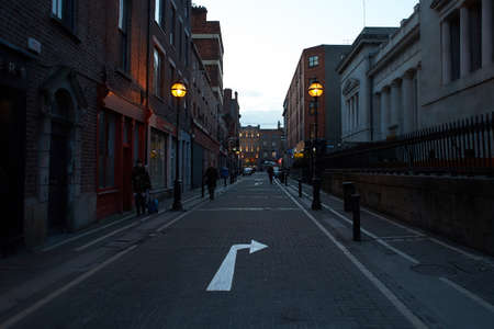 Street scene with people in the city center of the Irish capital.