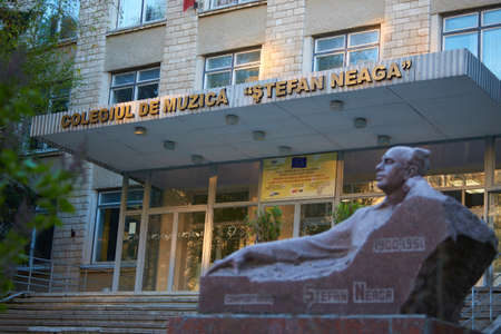 Front of music college Stefan Neaga from Chisinauのeditorial素材