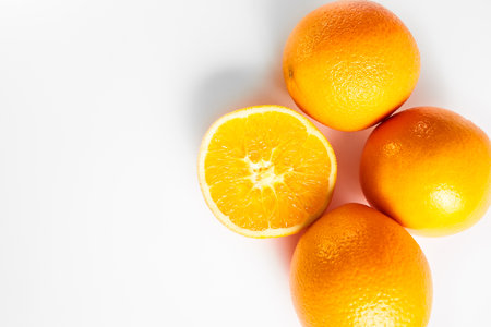 orange fruit isolated on white backgroundの写真素材