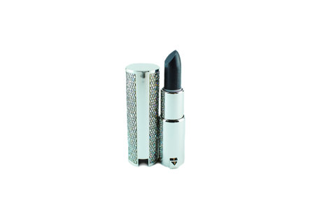 Opened black lipstick isolated on white background.の写真素材