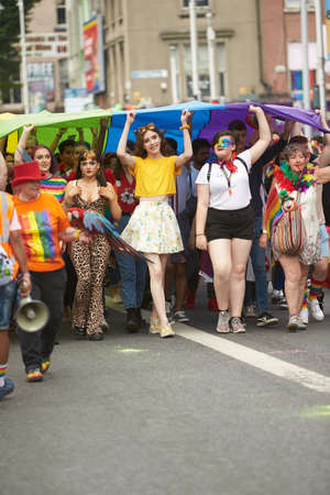 Public event for homosexual rights with a parade on the lakeside of the city.