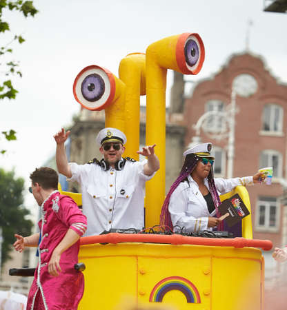 Public event for homosexual rights with a parade on the lakeside of the city.