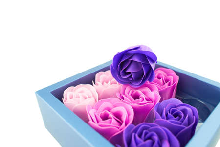 Set Rose Bath Soap Flower Petal With Gift Box For Wedding Party Girls Gift Romantic Mother's Day Wedding Valentine Giftsの写真素材