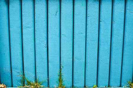 Wooden blue planks horizontal background.の写真素材