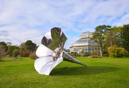 Dublin, Ireland - 10.20.2021: Big silver gramophone in The National Botanic Garden in Glasnevin, Dublin, Irelandのeditorial素材