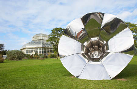 Dublin, Ireland - 10.20.2021: Big silver gramophone in The National Botanic Garden in Glasnevin, Dublin, Irelandのeditorial素材