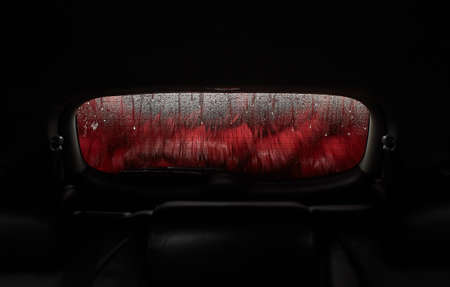 Car Care Business. Automatic Car Wash Process. Spray foam bubble shampoo on the car surface and...