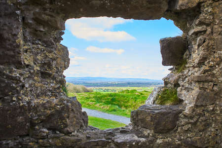 Rock of Dunamase Castle Is A Historic building That Is Located in Portlaoise, Ireland. Travel place landmark.の写真素材