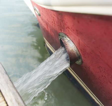 Close up of the exhaust of a boat.の写真素材