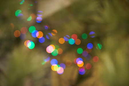Colorful blurred bokeh background, glitter, light effect, party. Blurred light abstract background...