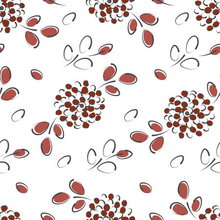 Vintage style seamless floral pattern. Flat vector illustration of abstract chrysanthemum and...
