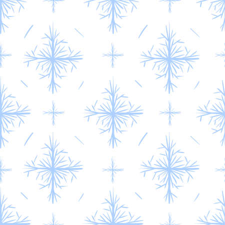 Seamless frosty ice pattern with snowflakes. Flat vector backgroundのイラスト素材