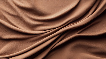 Soft and luxurious mocha mousse fabric flows beautifully, showcasing rich textures and depths. This color trend for 2025 adds warmth and elegance to any design project.の素材