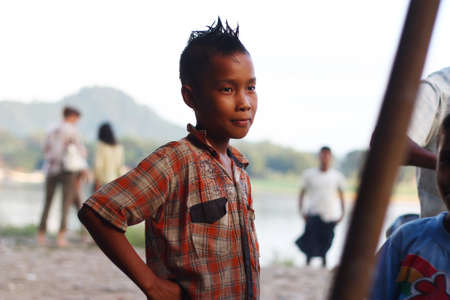 Mrauk, Myanmar; October 24 2014: Children in Rakhine State, Mrauk-U