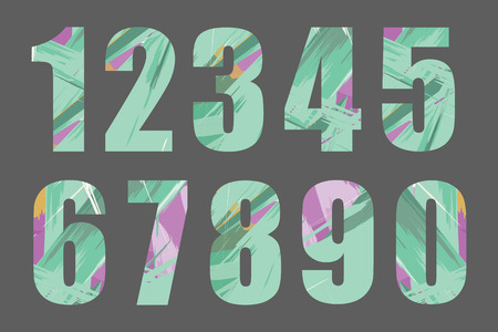 Set of vector numbers, from 1 to 0. Vector illustration. EPS10の写真素材