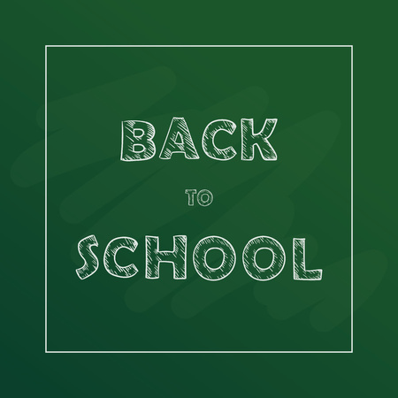Back to school text drawing by chalk in blackboard.のイラスト素材