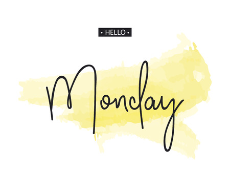 Hello Monday. Inspirational quote.Vector illustrationのイラスト素材