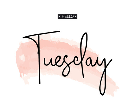 Hello Tuesday. Inspirational quote.Vector illustrationのイラスト素材