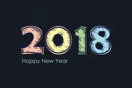 2018 Happy new year.  New Year greeting card. Vector illustrationのイラスト素材