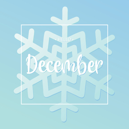 Happy December calligraphy inscription, vector illustration.のイラスト素材