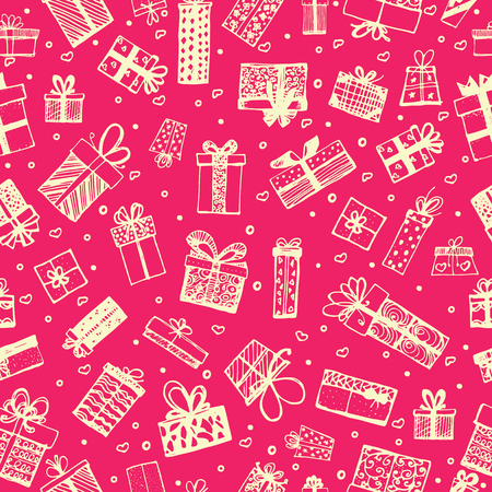 Pattern with gift boxesのイラスト素材