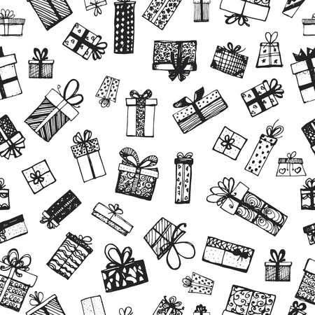 Pattern with gift boxes.のイラスト素材