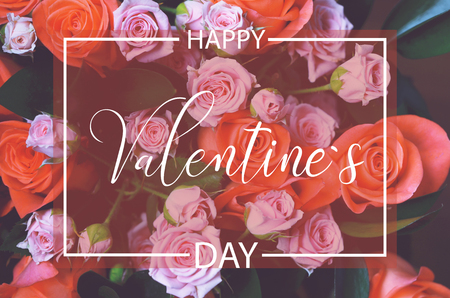 Happy Valentine day. Roses, a bouquet of roses. の写真素材