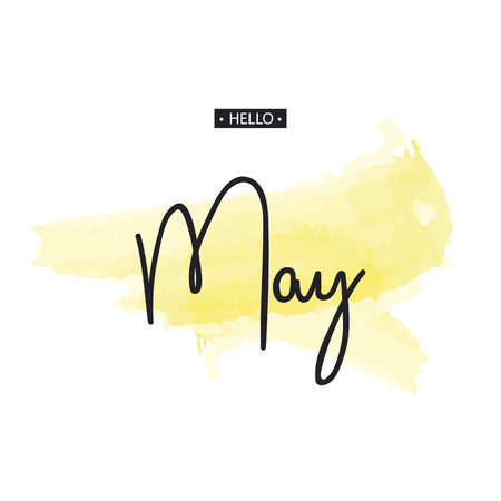 Hello May typography vector design for greeting cards and poster. Vector illustrationのイラスト素材