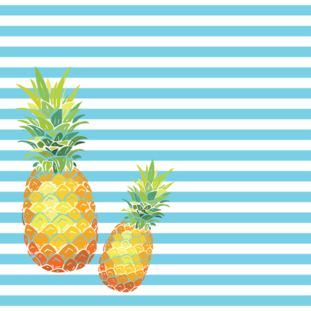 Background with pineapples. Vector illustrationのイラスト素材