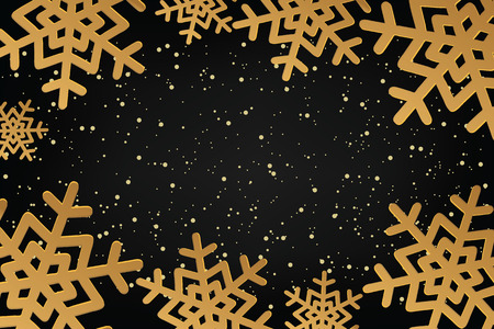 Christmas and new year  background with christmas snowflakes on dark background. Merry Christmas greeting card. Vector illustrationのイラスト素材