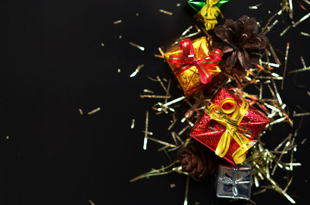 Ð¡hristmas gifts in soft focus.  Free space for text. Christmas decorationの写真素材