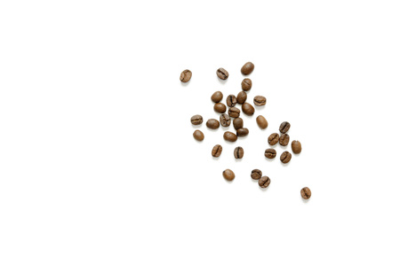 Roasted Coffee Beans background texture isolated on white background with copy space for text - Imageの写真素材