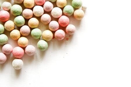 Powder balls isolated on white background. - Imageの写真素材