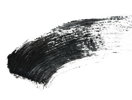 Black mascara brush strokes isolated on white. - Imageの写真素材