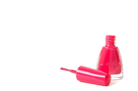 Nail polish bottle on white background with space for your text.  The concept of fashion and beauty industry. - Imageの写真素材