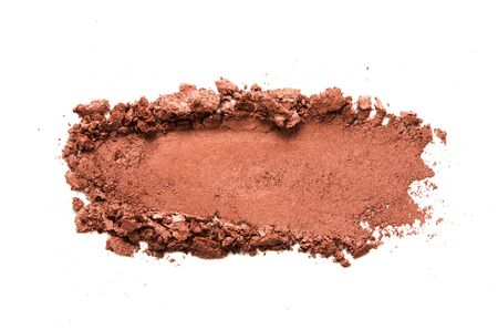 Eyeshadow sample isolated on white background. Crushed brown metallic eyeshadow. The concept of fashion and beauty industry. - Imageの写真素材
