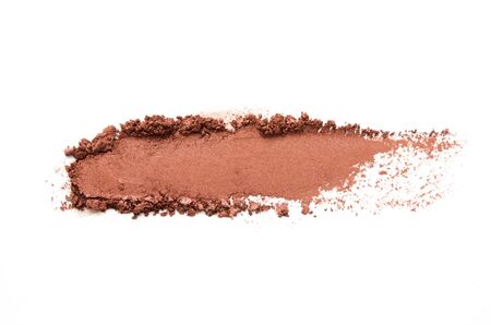 Eyeshadow sample isolated on white background. Crushed brown metallic eyeshadow. The concept of fashion and beauty industry. - Imageの写真素材