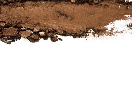Texture of broken eyeshadow or powder. The concept of fashion and beauty industry. Close-up. Copy space. - Imageの写真素材