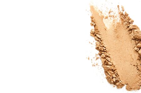 Texture of broken eyeshadow or powder. The concept of fashion and beauty industry. Close-up. Copy space. - Imageの写真素材
